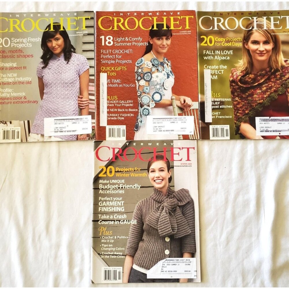 Interweave Crochet 2008 Magazine 4 Complete Spring Winter Summer Fall Projects